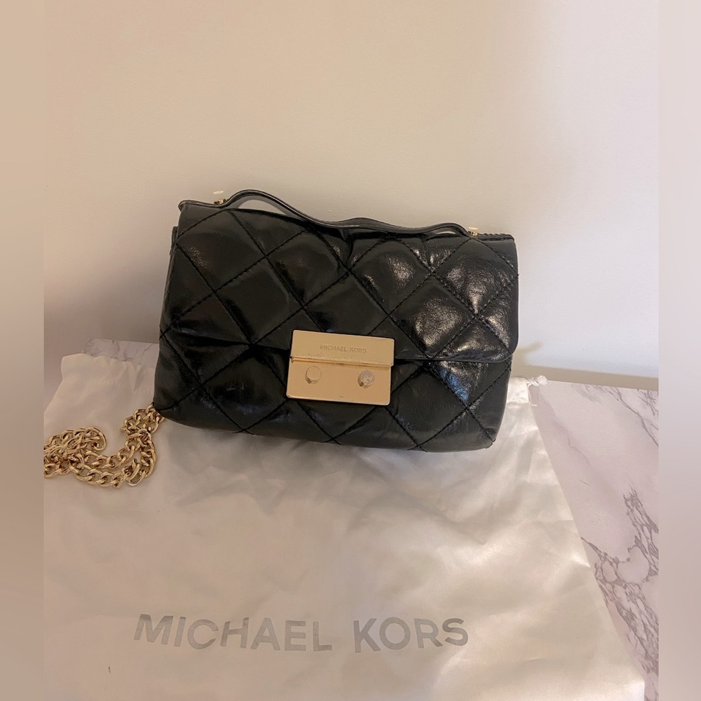 Michael Kors black quilted crossbody or shoulder bag